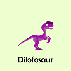 dilofosaur dinosaur colored icon. Can be used for web, logo, mobile app, UI, UX