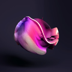 Volume, abstract, relief form. 3d illustration, 3d rendering.