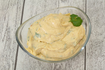 Hummus snack with olive oil