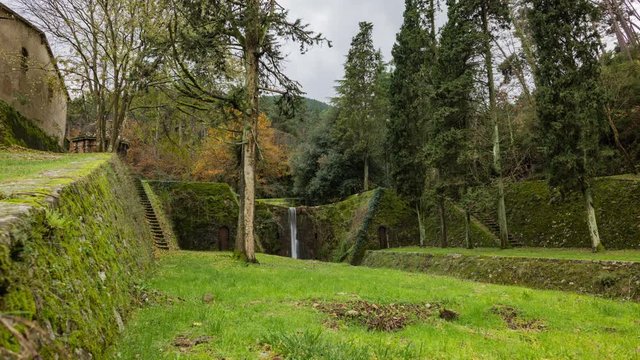 Timelapse di una piccola cascata immersa nel verde alle Parole d'Oro a Capannori