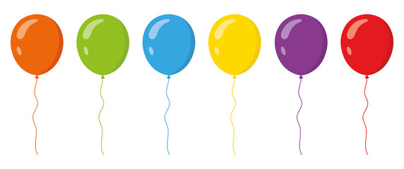 Colored balloons in flat style set . Vector illustration © warmworld