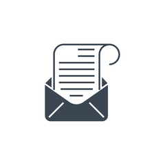 Mail related vector glyph icon.