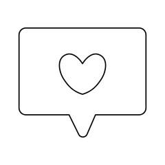 speech bubble with heart isolated icon