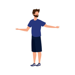 young and casual man with beard character