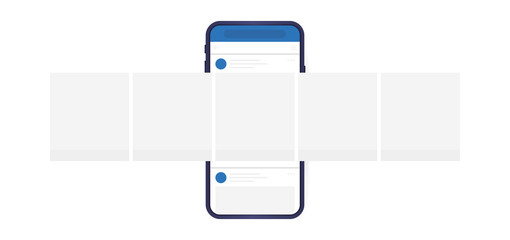 Social media design concept. Smartphone with interface carousel post on social network. Modern flat style vector illustration © NazArt