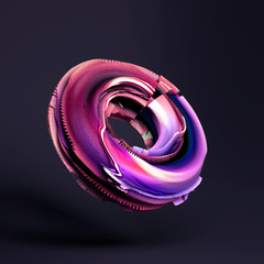 Volume, abstract, relief form. 3d illustration, 3d rendering.