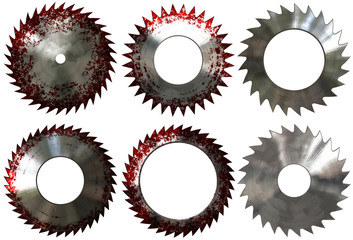 wood circle saws with blood 
