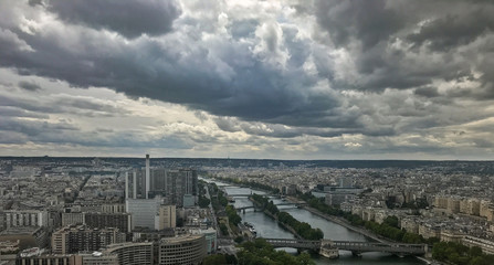 View of Paris seen from the Eiffel Tower