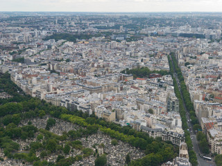 Fototapeta na wymiar View of Paris seen from Tour Montpernasse