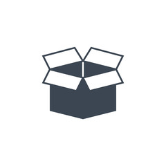 Box related vector glyph icon.