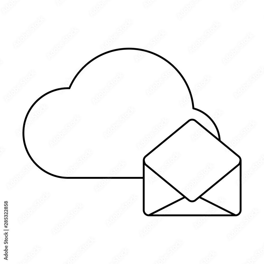 Poster envelope mail with cloud computing