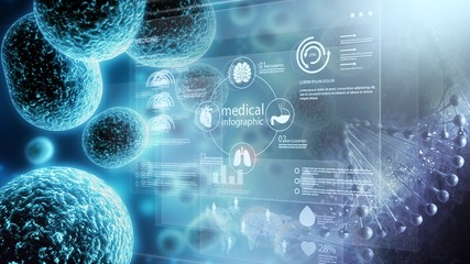 Close-up of virus cells or bacteria on light background