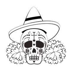 mexican culture mexico festival cartoon in black and white