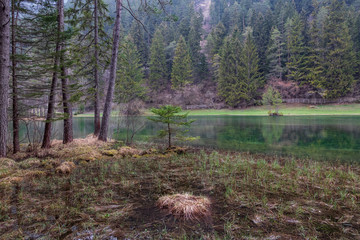 The lake Fernsteinsee in Alps, Austria