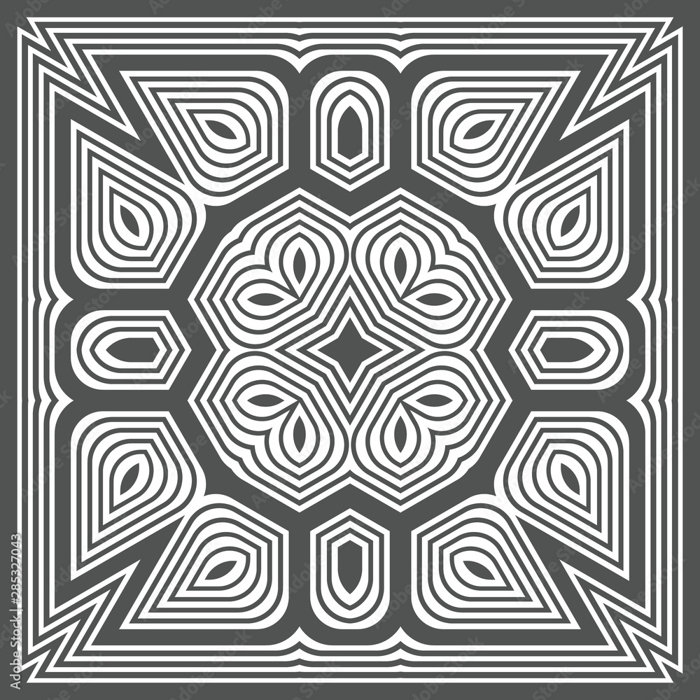 Poster abstract seamless pattern of many shapes. vector kaleidoscope.
