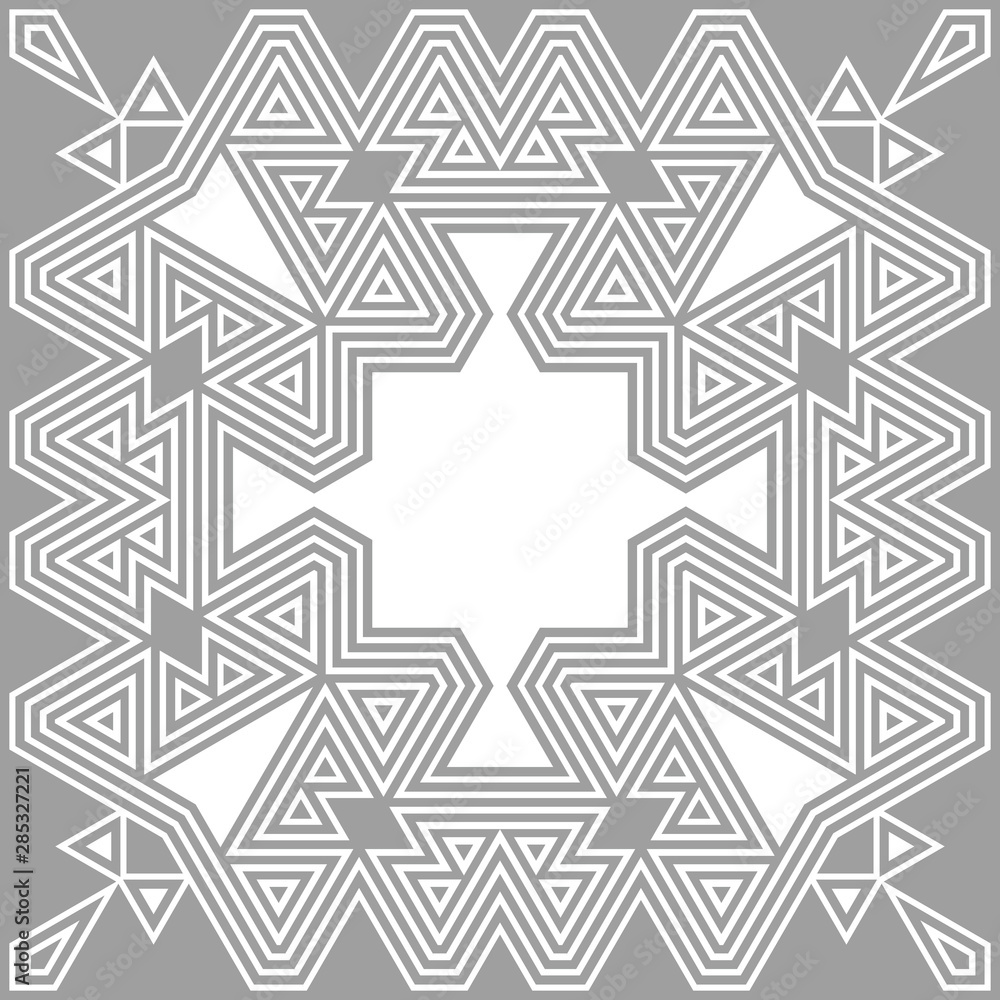 Poster abstract seamless pattern of many shapes. vector kaleidoscope.