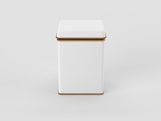 Tea caddy mockup. Studio packshot. 3D rendering.