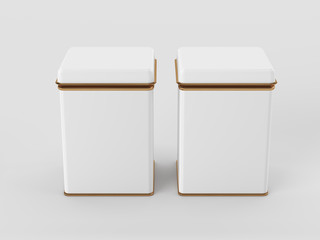 Tea caddy mockup. Studio packshot. 3D rendering.