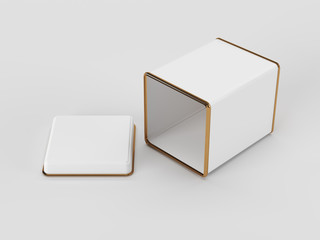 Tea caddy mockup. Studio packshot. 3D rendering.