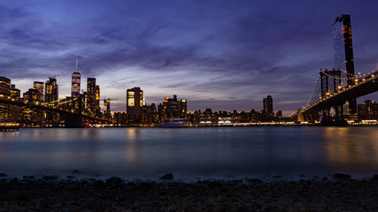 Naklejka premium Long Exposure of NYC from the Water