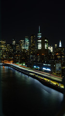 Fototapeta na wymiar Long Exposure of NYC from the Manhattan Bridge