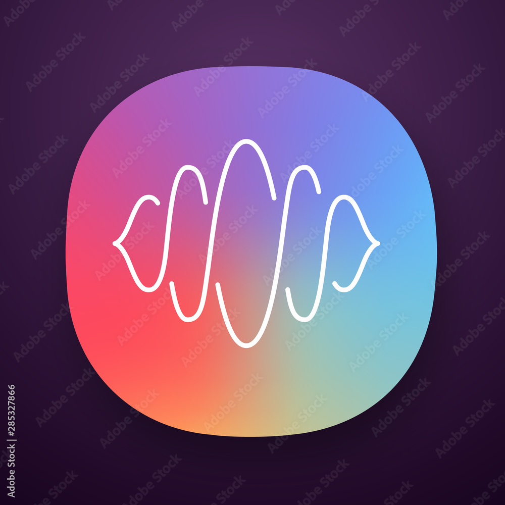 Poster abstract soundwave app icon. audio wave curves. voice recording, vibration, noise level. music rhyth