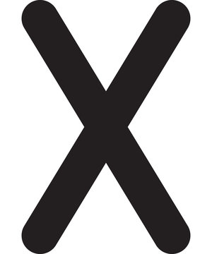 Ancient scandinavic rune gebo. Viking futhark alphabet. Flat black line icon. Graphic element. Vector illustration