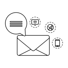 social media marketing with envelope mail