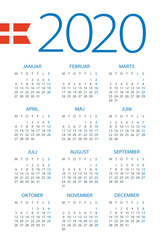 Calendar 2020 - illustration. Danish version