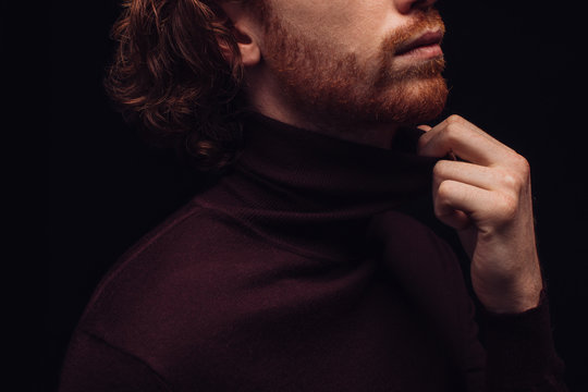 A Man Wearing Turtleneck Sweater
