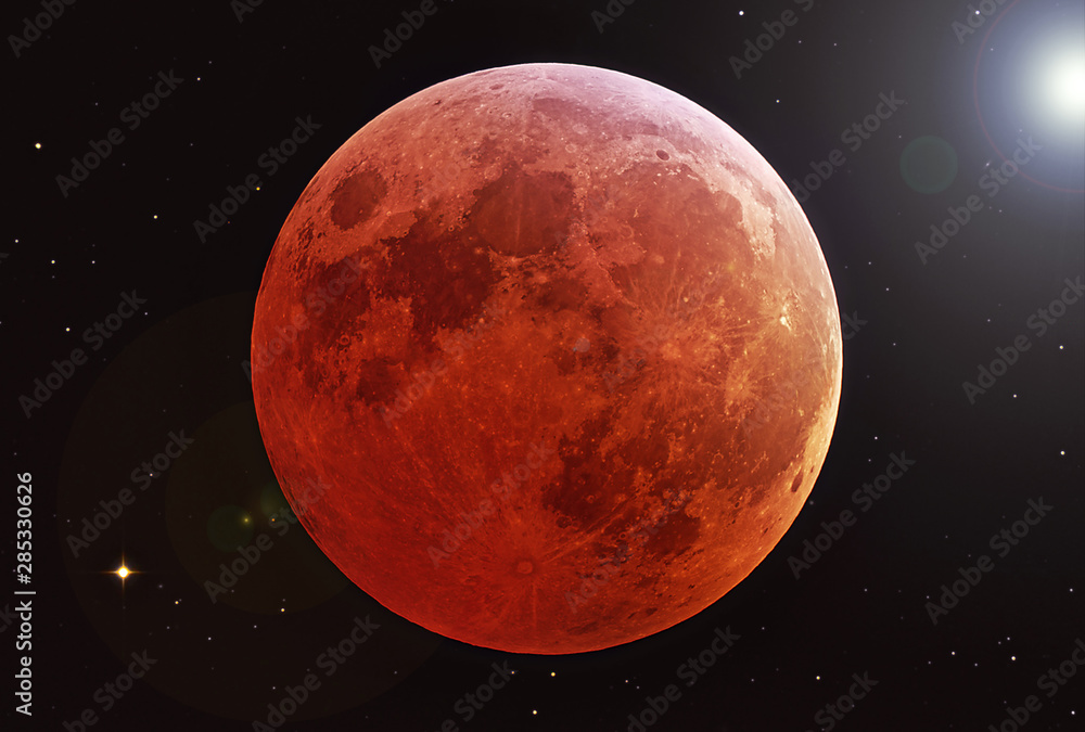 Canvas Prints planet mars, in red rusty color, on a dark background. elements of this image were furnished by nasa