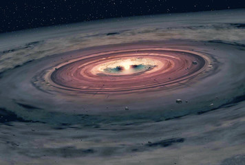Space nebula with the solar system in the center. Elements of this image were furnished by NASA