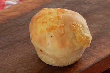Recife, Pernambuco / Brasil - August, 21, 2019. Homemade brioche bread served on table with checkered tablecloth.