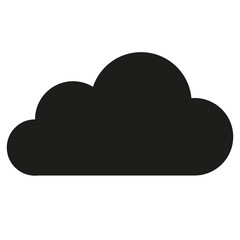 Black simple cloud icon isolated on white background