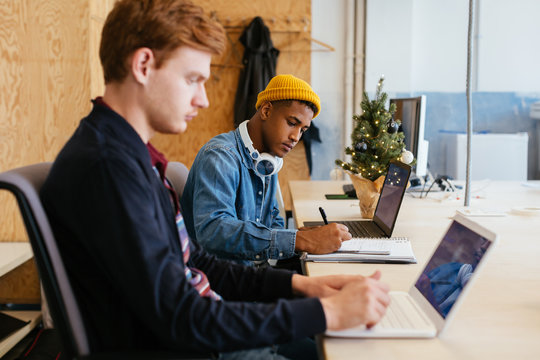 Young people working in a cool workplace.
