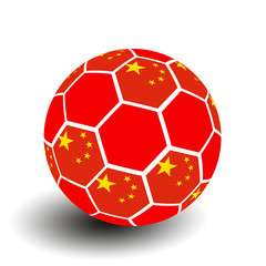 Soccer ball with Chinese flag