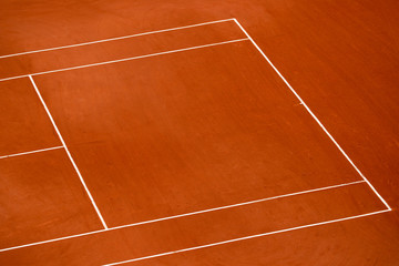 View on a tennis court and baseline - 285335405