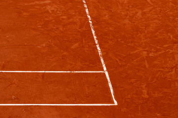 View on a tennis court and baseline