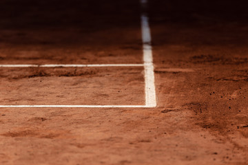 View on a tennis court and baseline