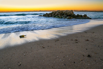 Message in a Bottle on Beach 