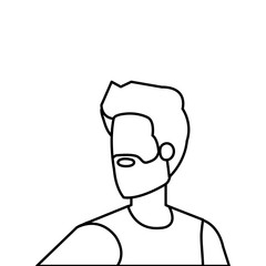 young and casual man with beard character