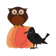 Wild animals and elements thanksgiving day and autumn season