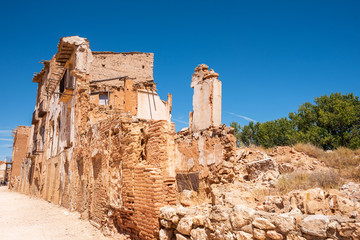 Fototapeta premium Ruins of Belchite, Spain, town in Aragon that was completely destroyed during the Spanish civil war .