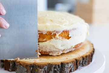 icing naked cake with vanilla frosting 