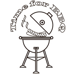 Different special tools for barbecue party. Bbq grill and tools vector illustration