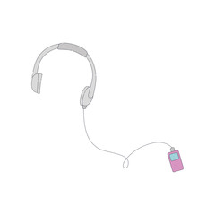 music player gadget with earphones