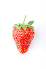 beautiful and ripe red strawberries on a white background