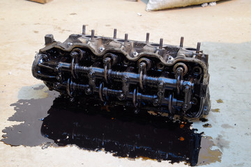 The head of the block of cylinders. The head of the block of cyl