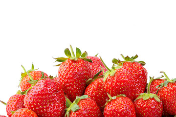 Fototapeta na wymiar beautiful and ripe red strawberries on a white background