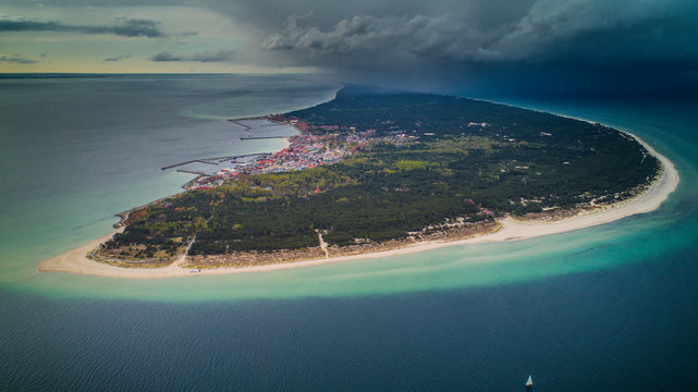 Hel, p&oacute;łwysep helski, nadchodzi burza nad Helem